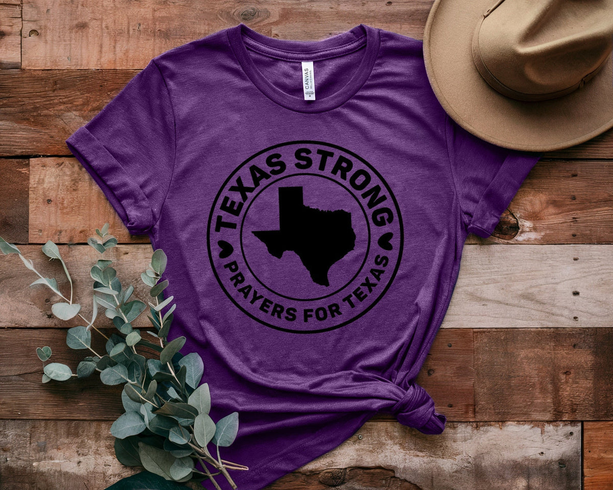 Texas Strong Pray Heat Printed T-Shirt