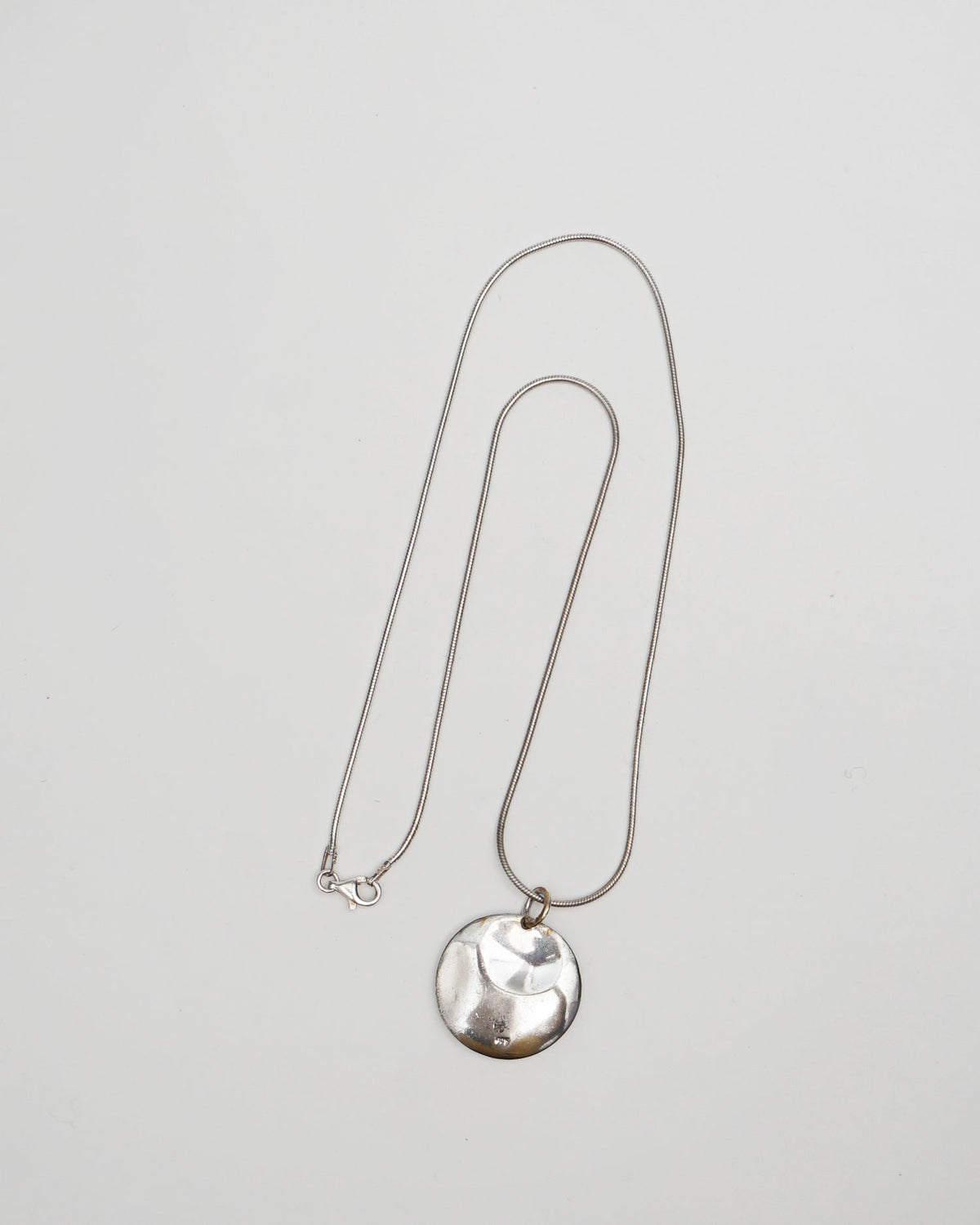 Silver Chain Necklace w/ Circle Charm