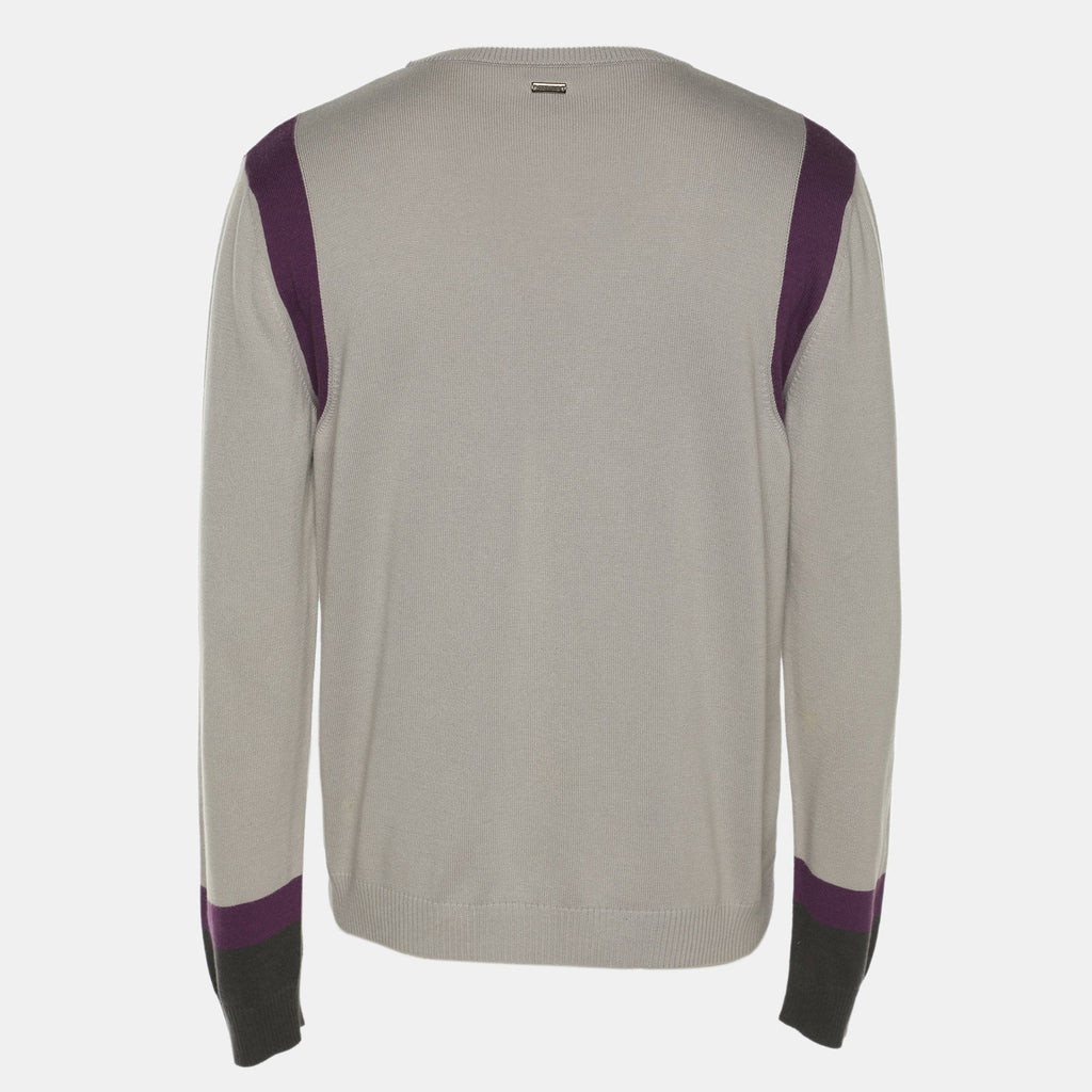 Roberto Cavalli Tri Color Rib Knit Cardigan