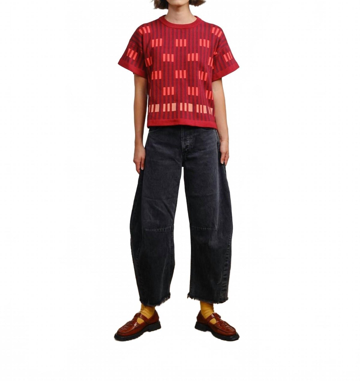 Bauhaus Short Sleeve Sweater Tee In Solstice