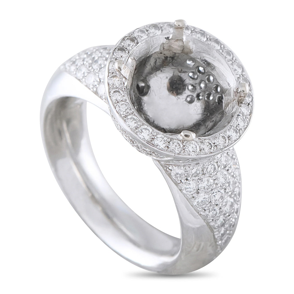 LB Exclusive Platinum 1.30ct Diamond Halo Mounting Ring MF20-082026