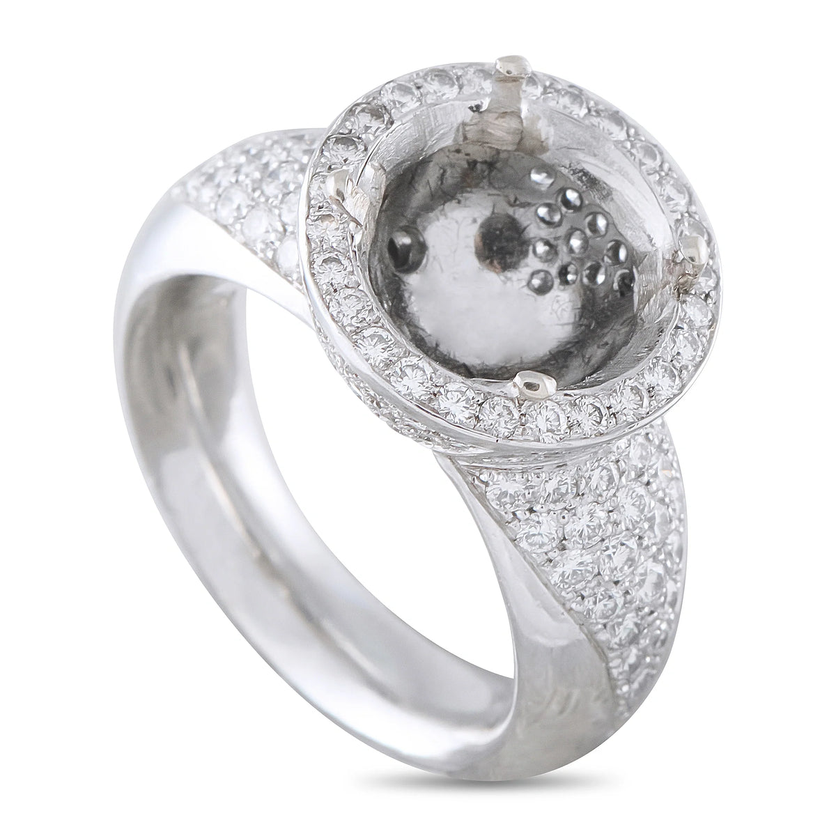 LB Exclusive Platinum 1.30ct Diamond Halo Mounting Ring MF20-082026