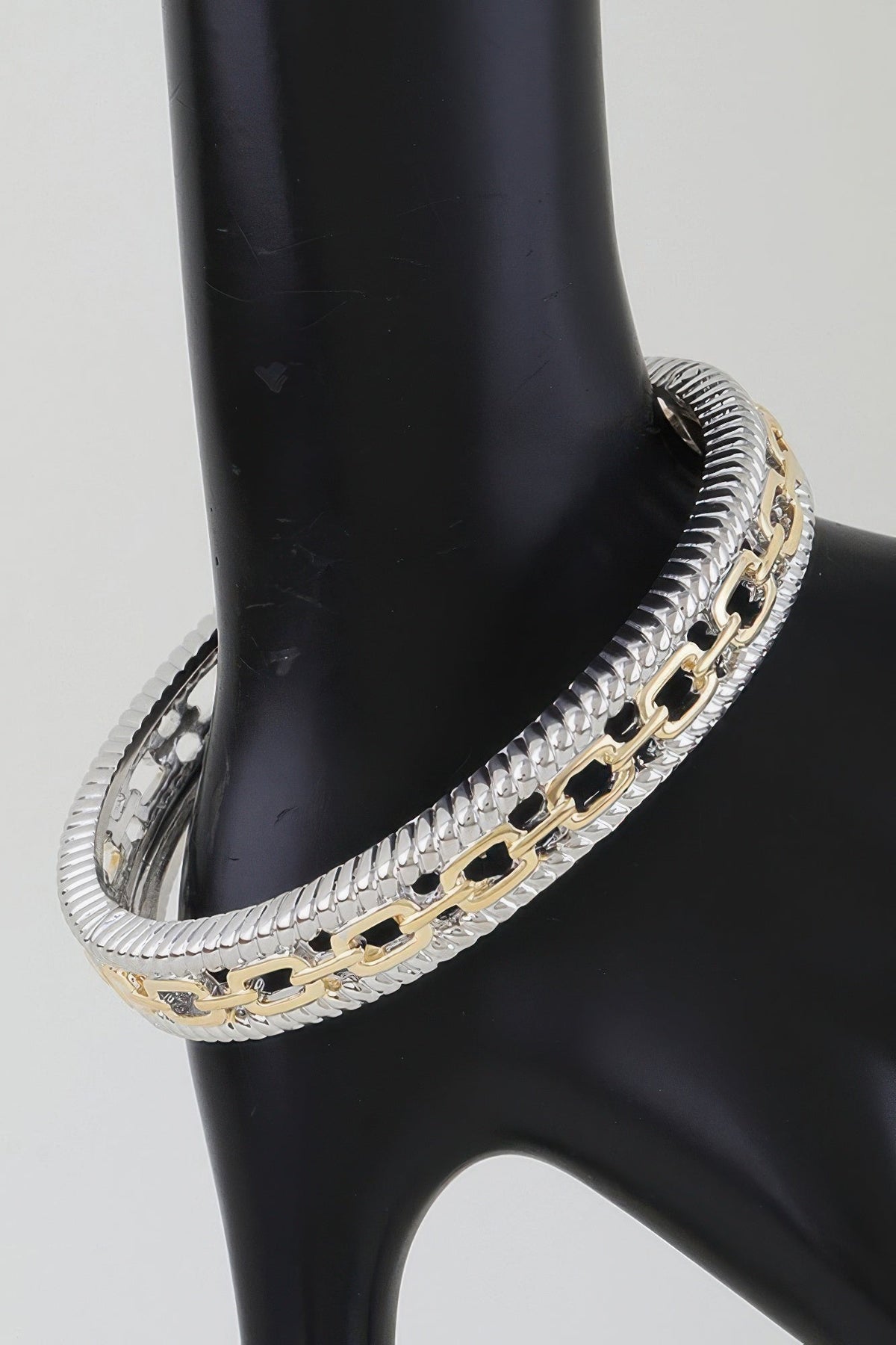 Two Toned Twisted Chain Bracelet