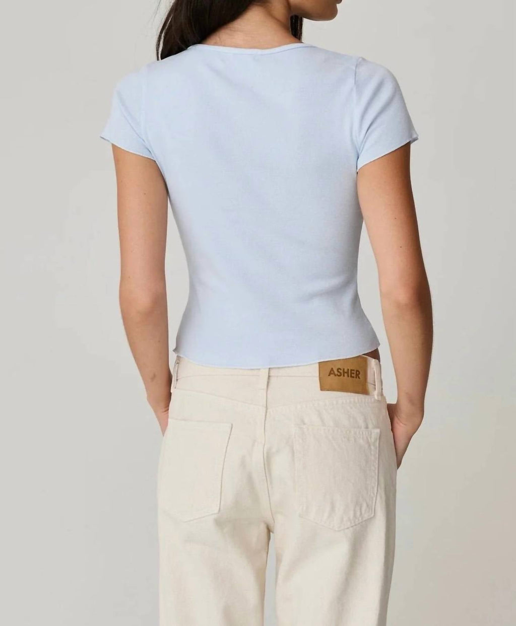 Vicky V-Neck Tee In Ice Blue