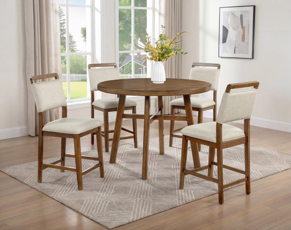 Wooden Counter Height Dining Chairs with Plush Upholstered Seating