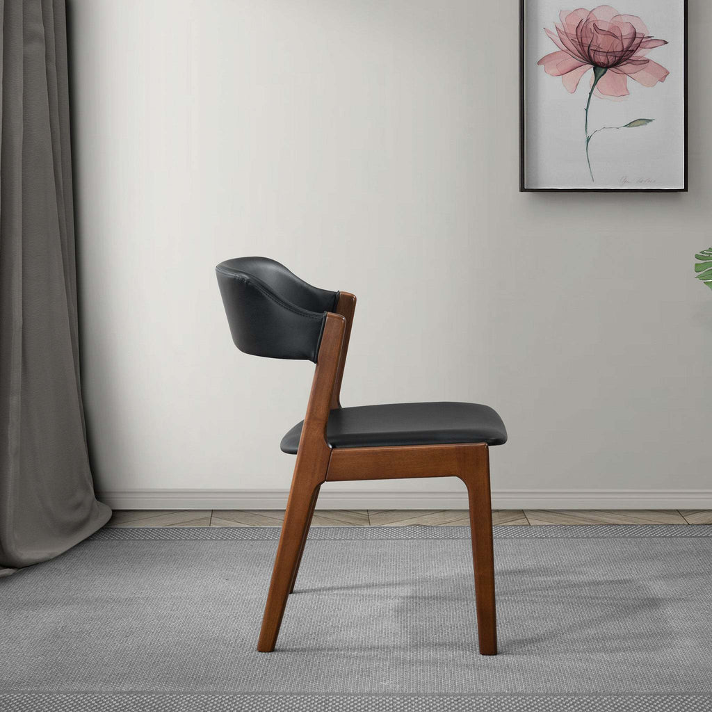Contemporary Dining Chairs with Padded Seats -Set of 2