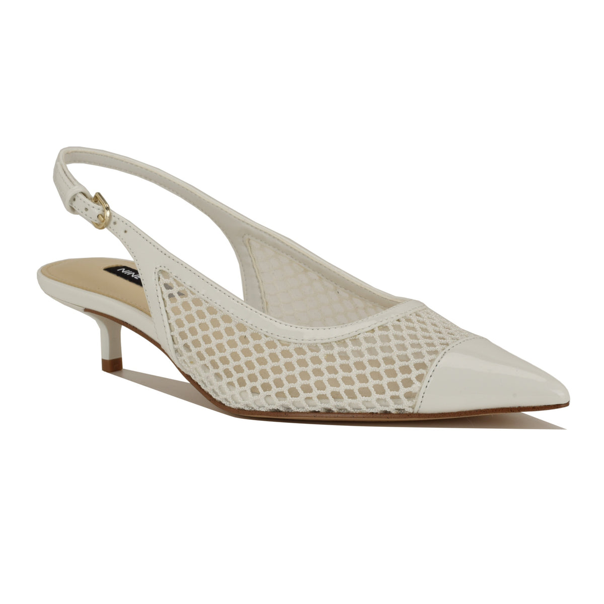 Eraya Mesh Kitten Heel Slingback Pumps