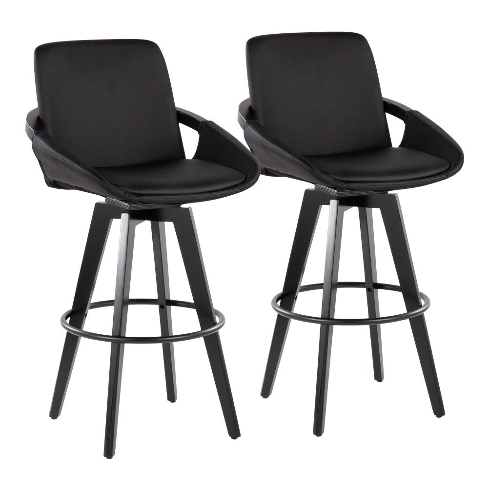 Modern Bar Chairs with Rotating Seats and Supportive Backrests