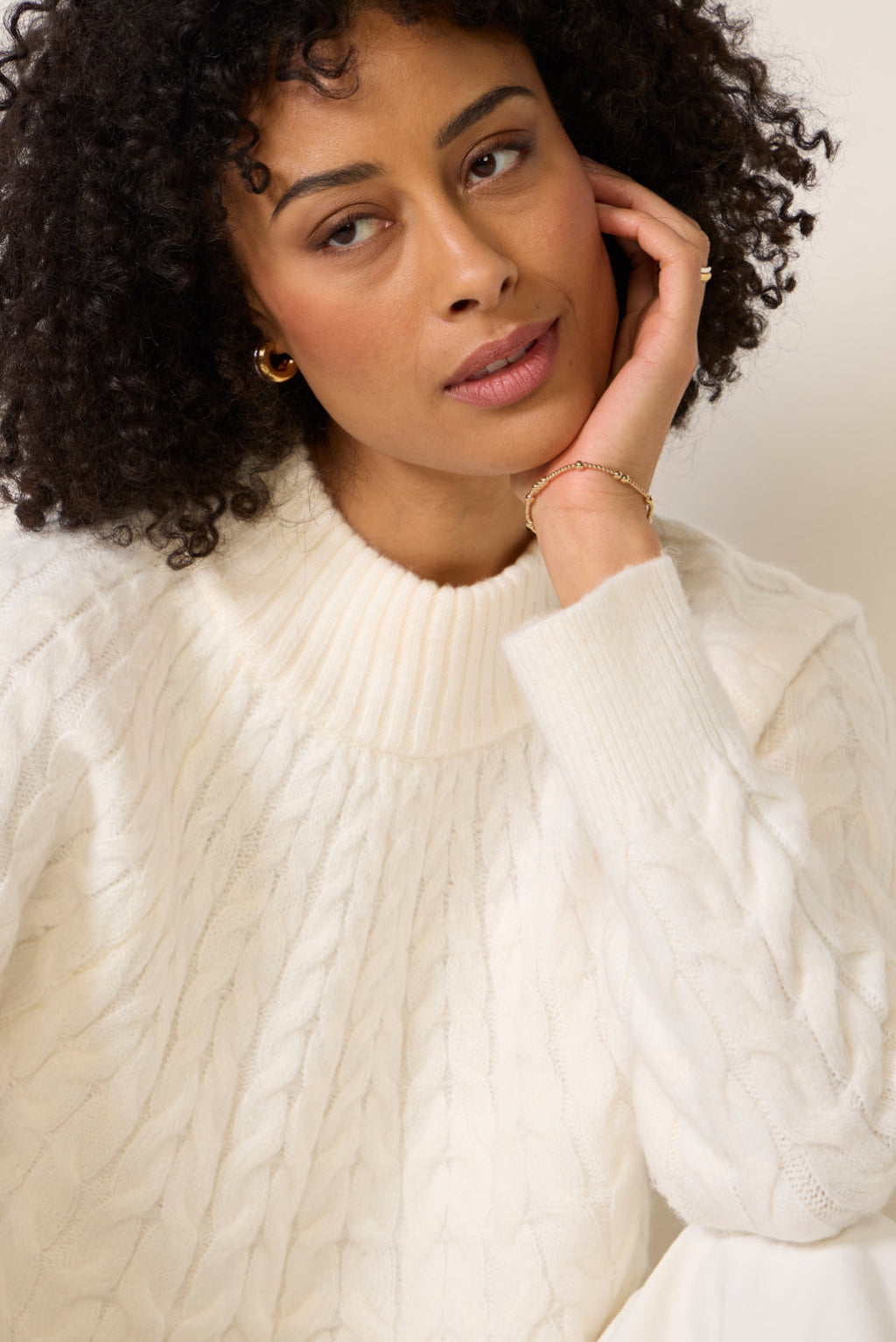 Women's Reese Cable Mock Neck Pullover