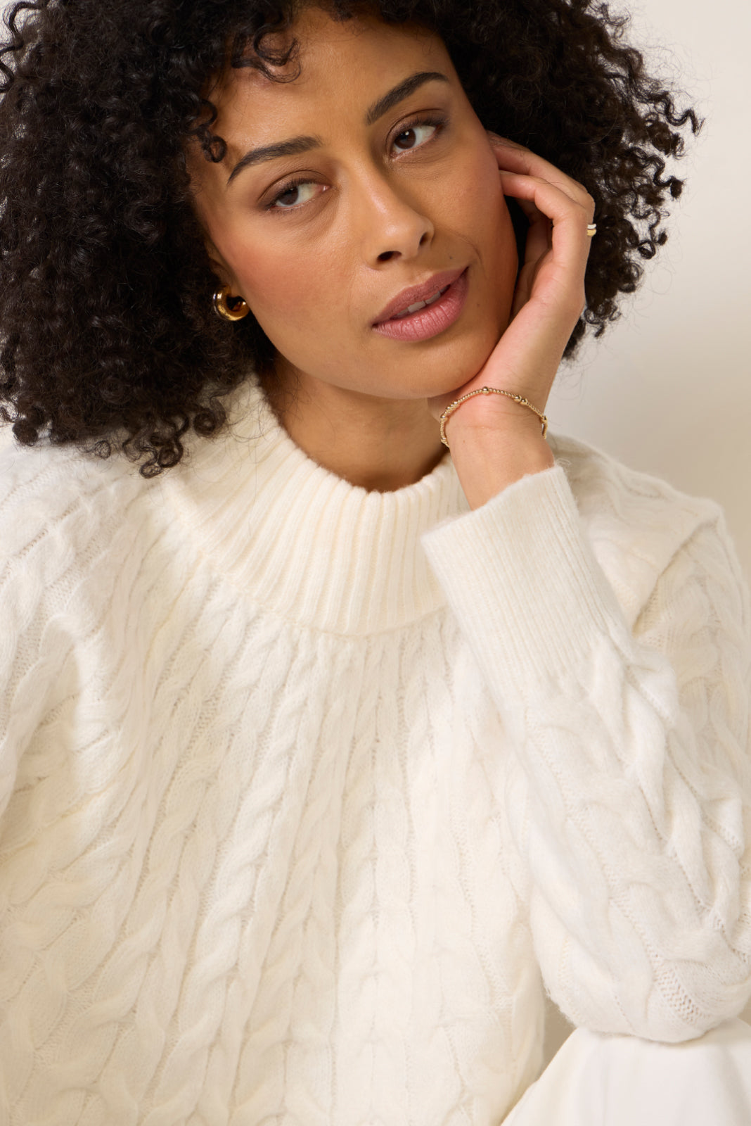 Women's Reese Cable Mock Neck Pullover