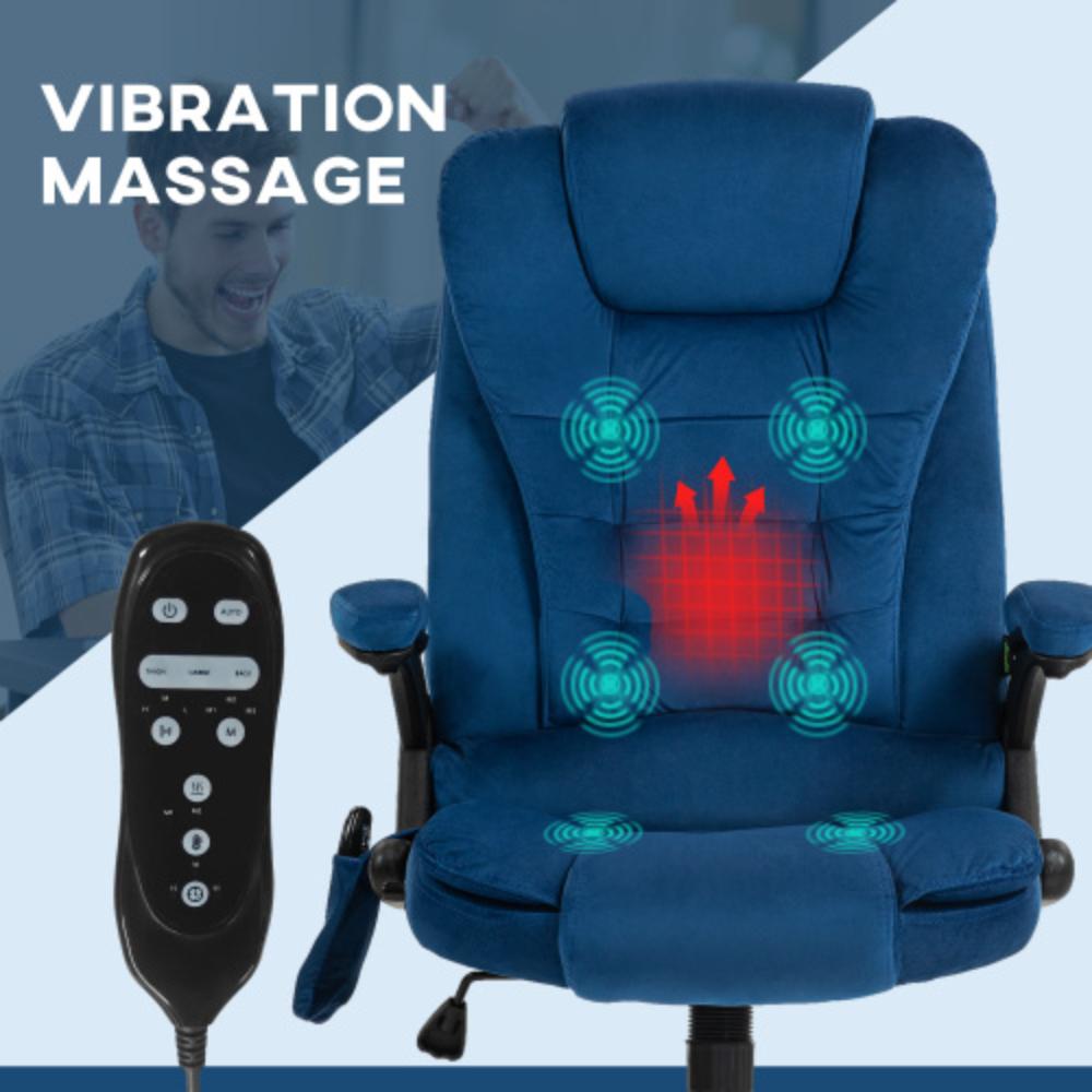 Velvet Massage Office Chair with Lumbar Heat
