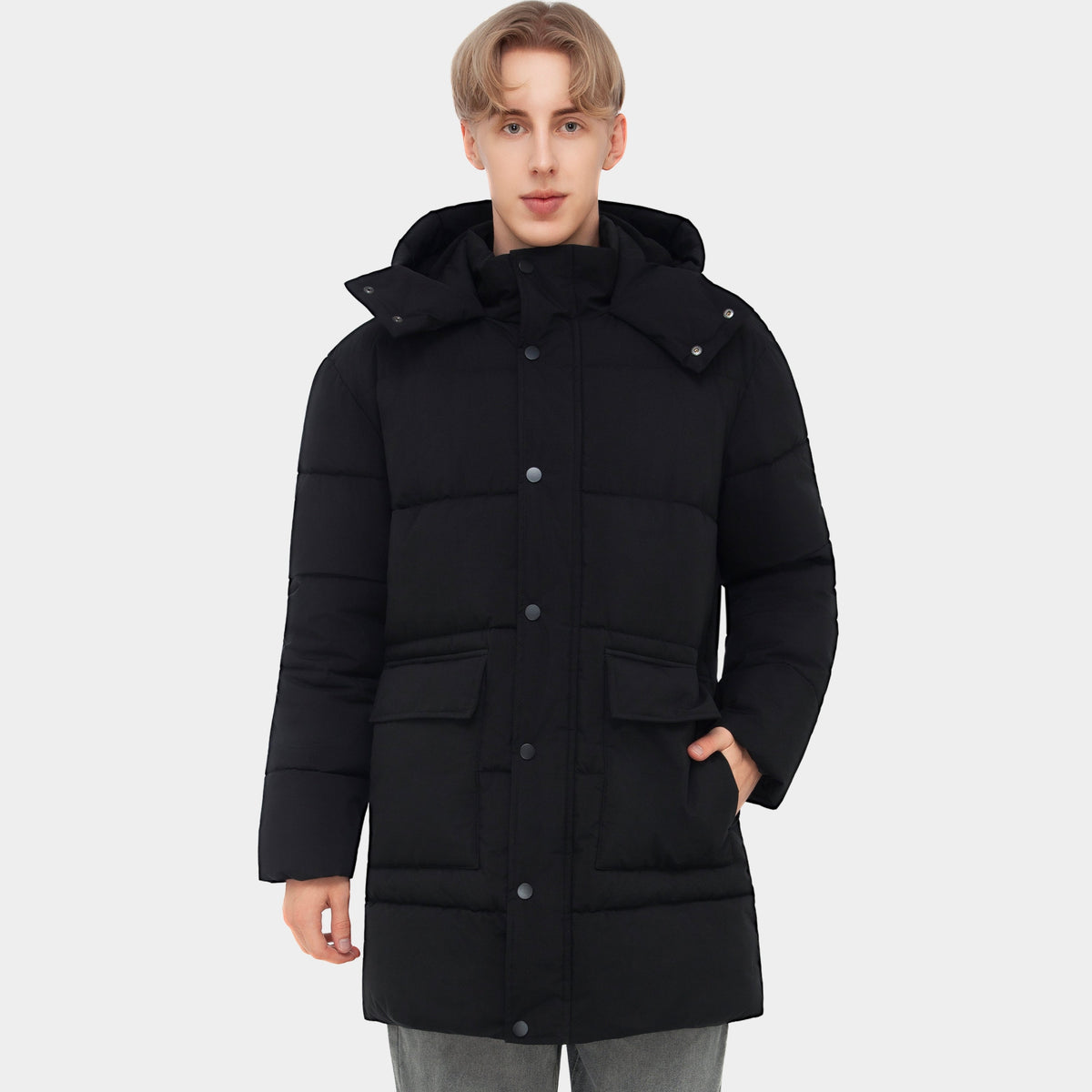 Rokka&Rolla Men's Wind Guard Puffer Coat Winter Parka Jacket