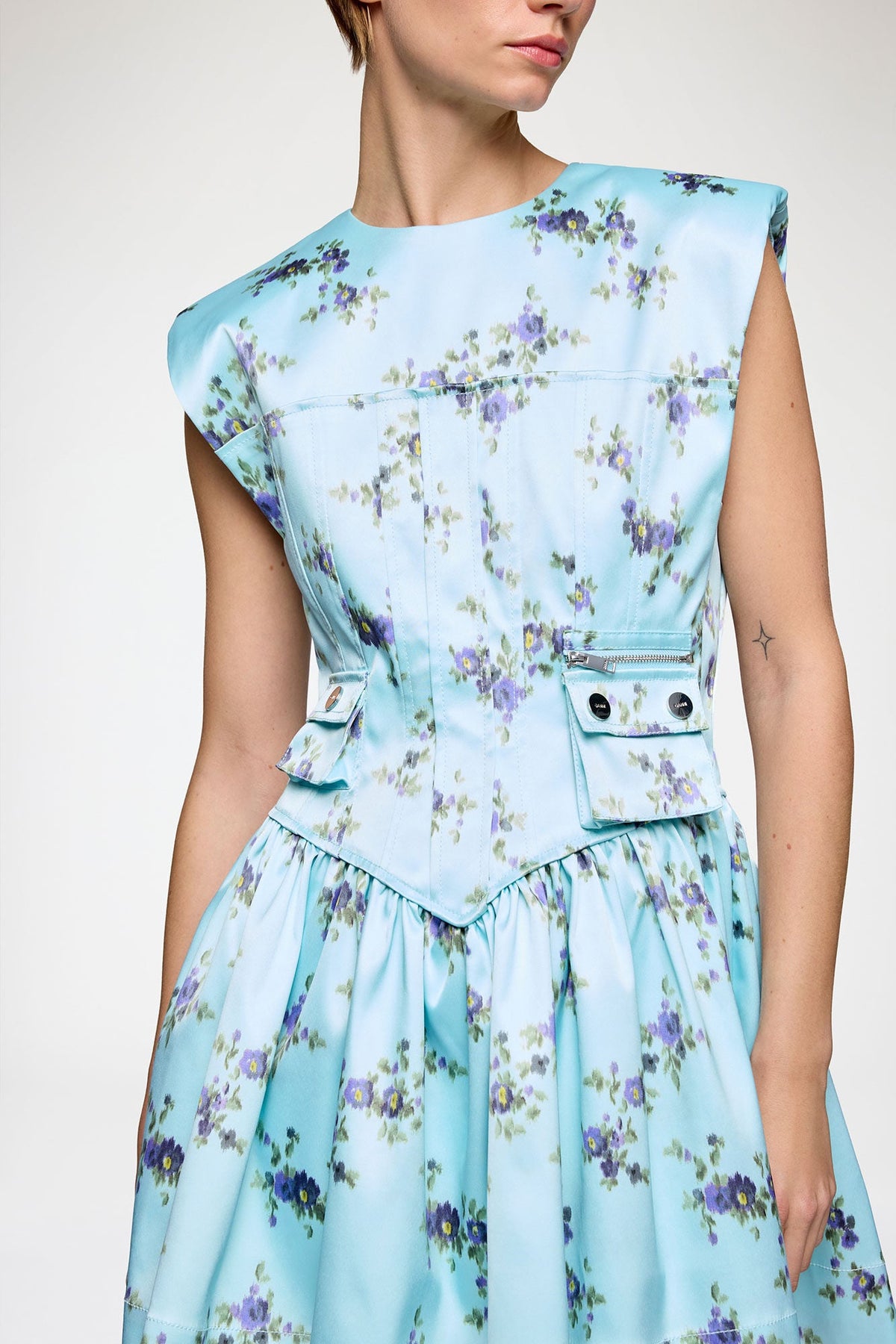 Ganni Satin Corset Dress