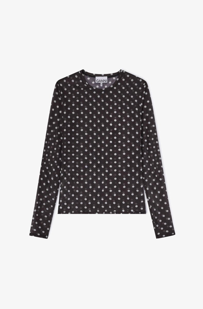 Ganni Sheer Longsleeve Top