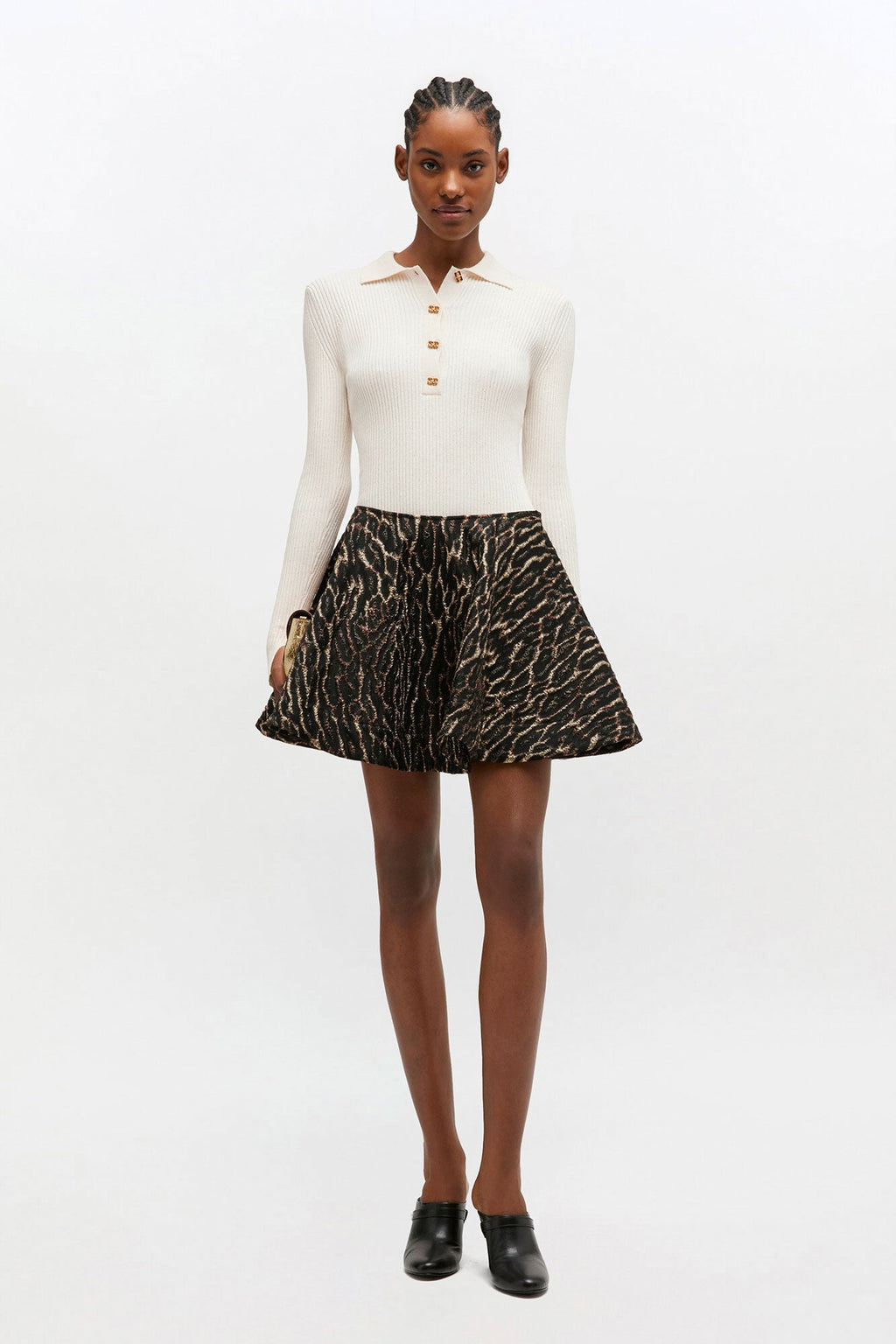 Ganni Metallic Cloque Circle Skirt