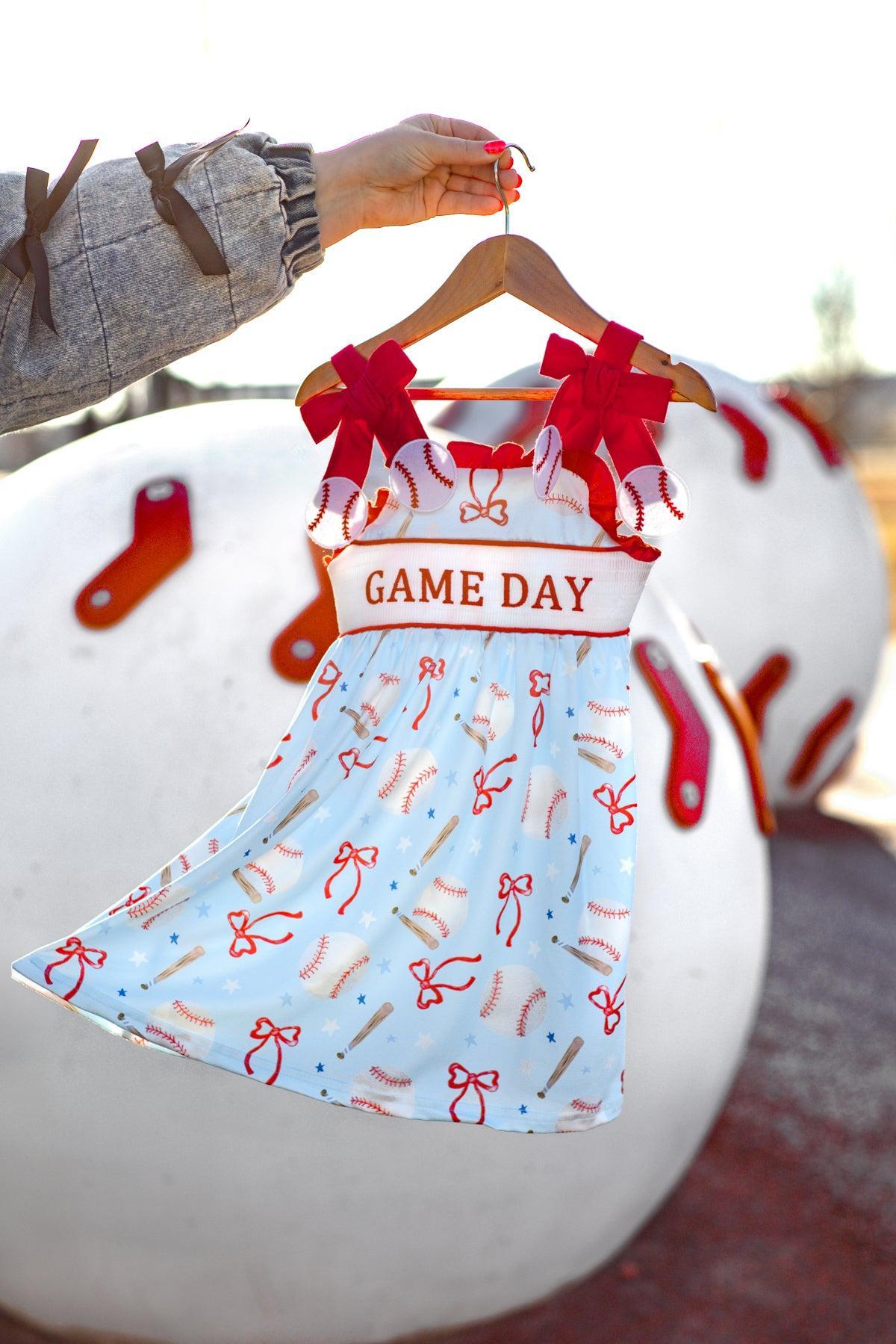 "Game Day" Baseball & Bows Dress