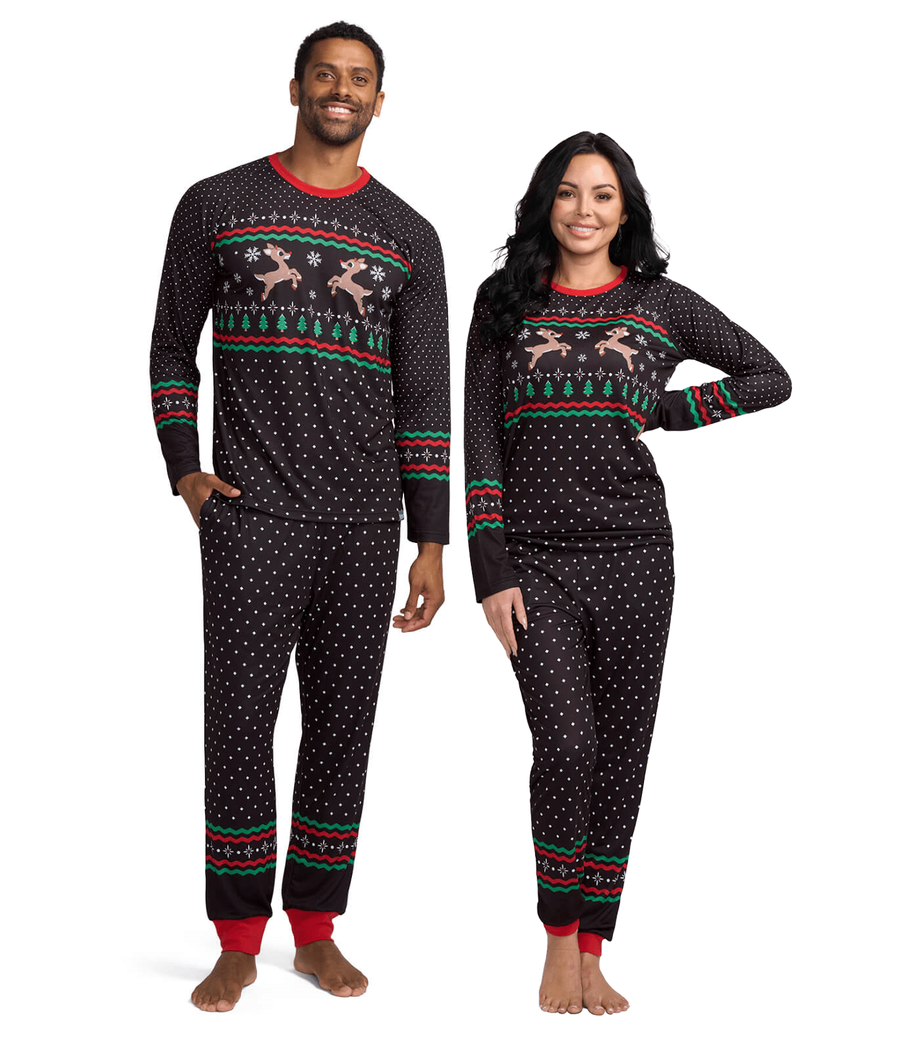 Matching Fair Isle Rudolph Couples Pajamas