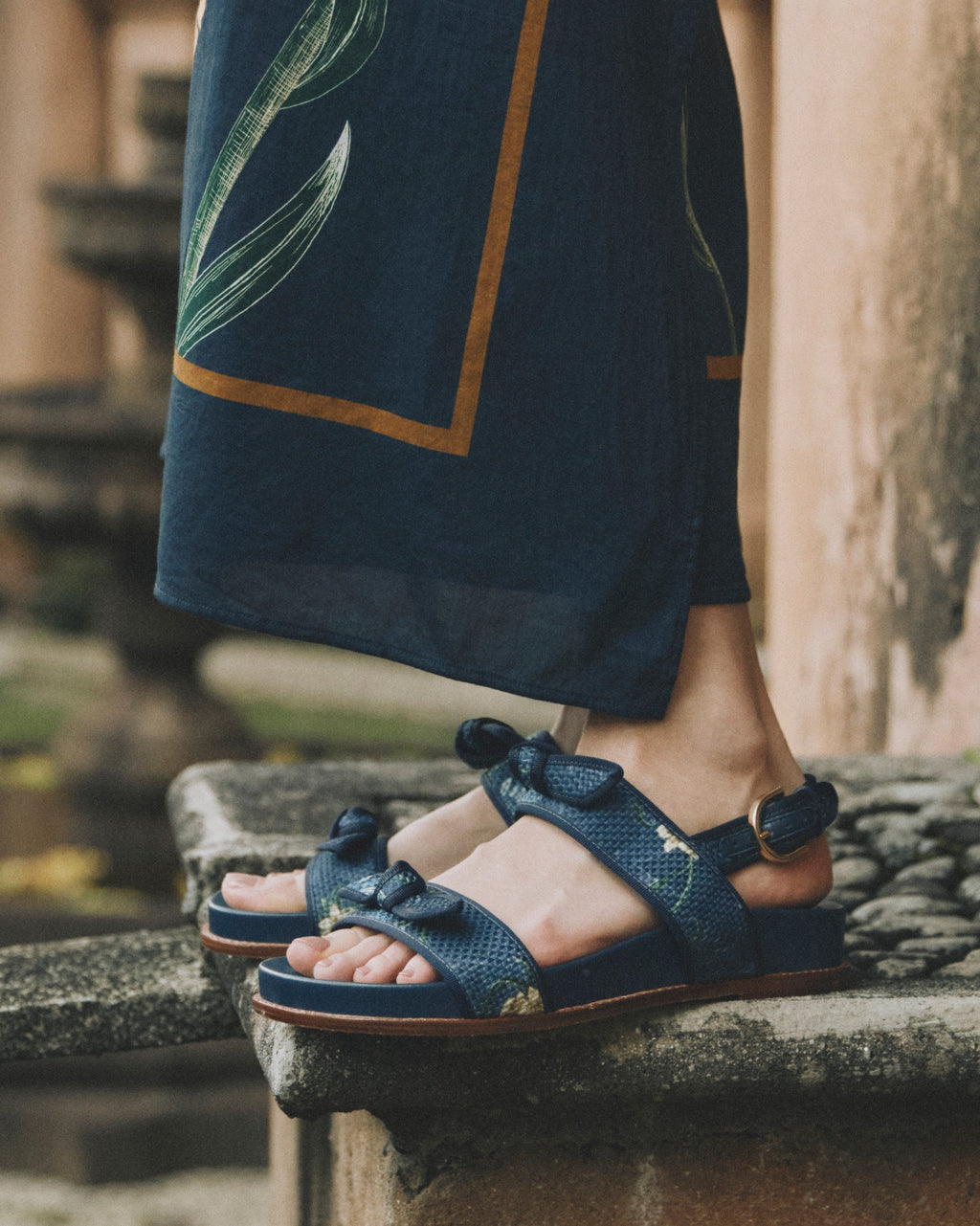 Grosgrain Raffia Sport Sandal Laguna
