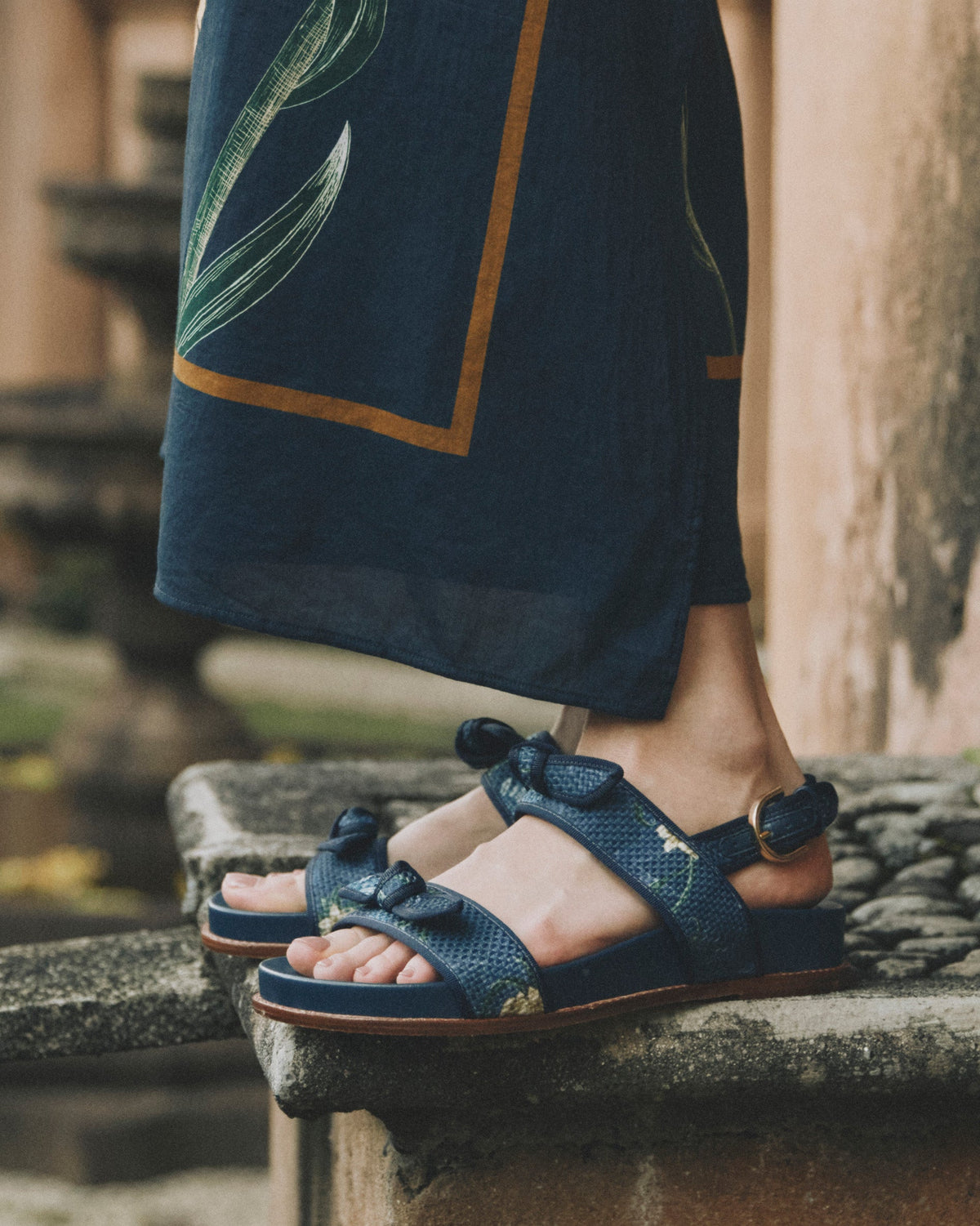 Grosgrain Raffia Sport Sandal Laguna
