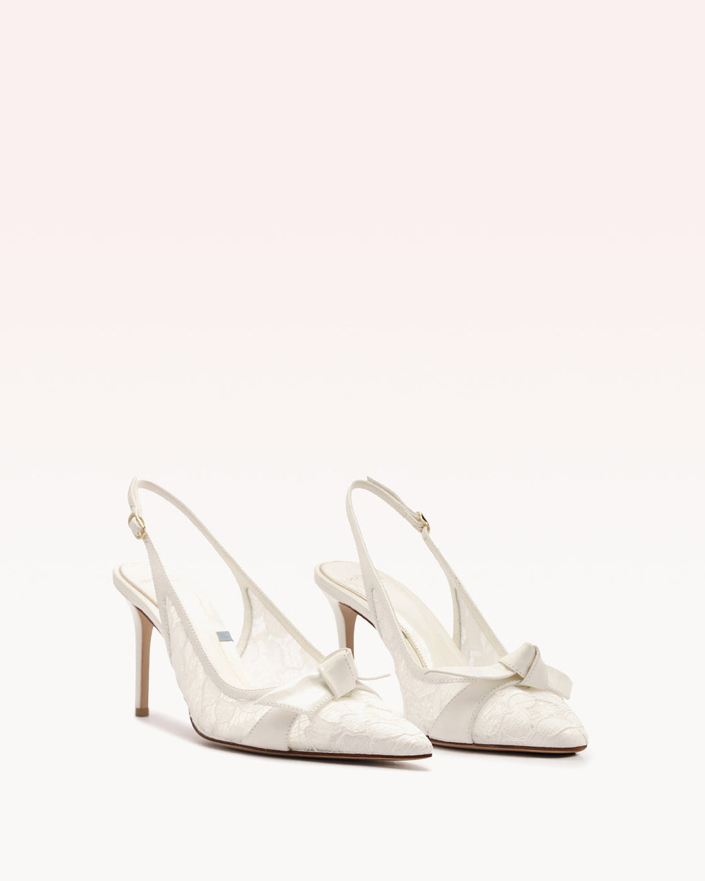 Clarita Classic Slingback 85 Pizzo Off White