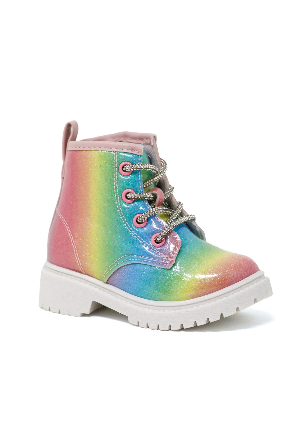 Glitter Lace-Up Combat Boots