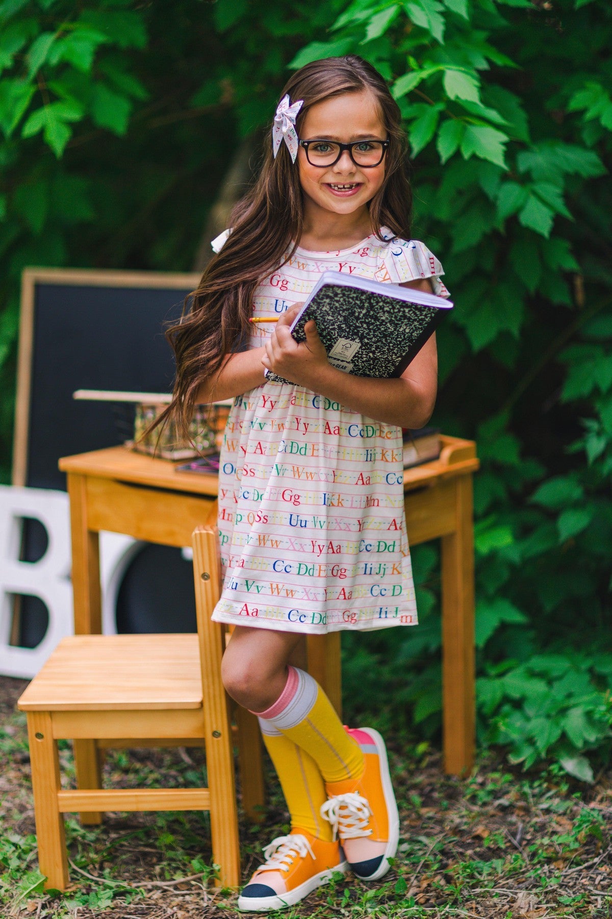 Mom & Me - White Alphabet Dress