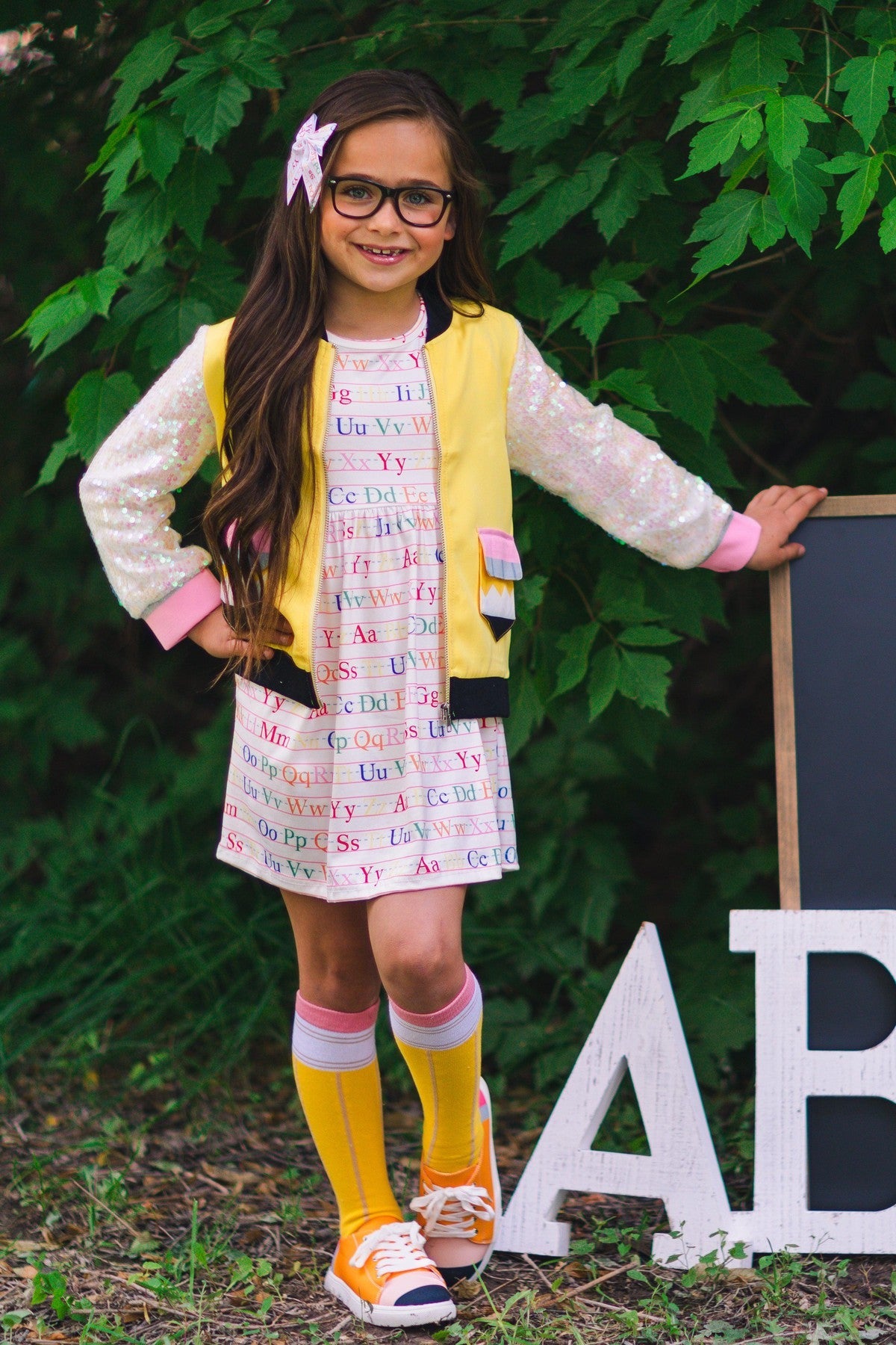 Mom & Me - White Alphabet Dress