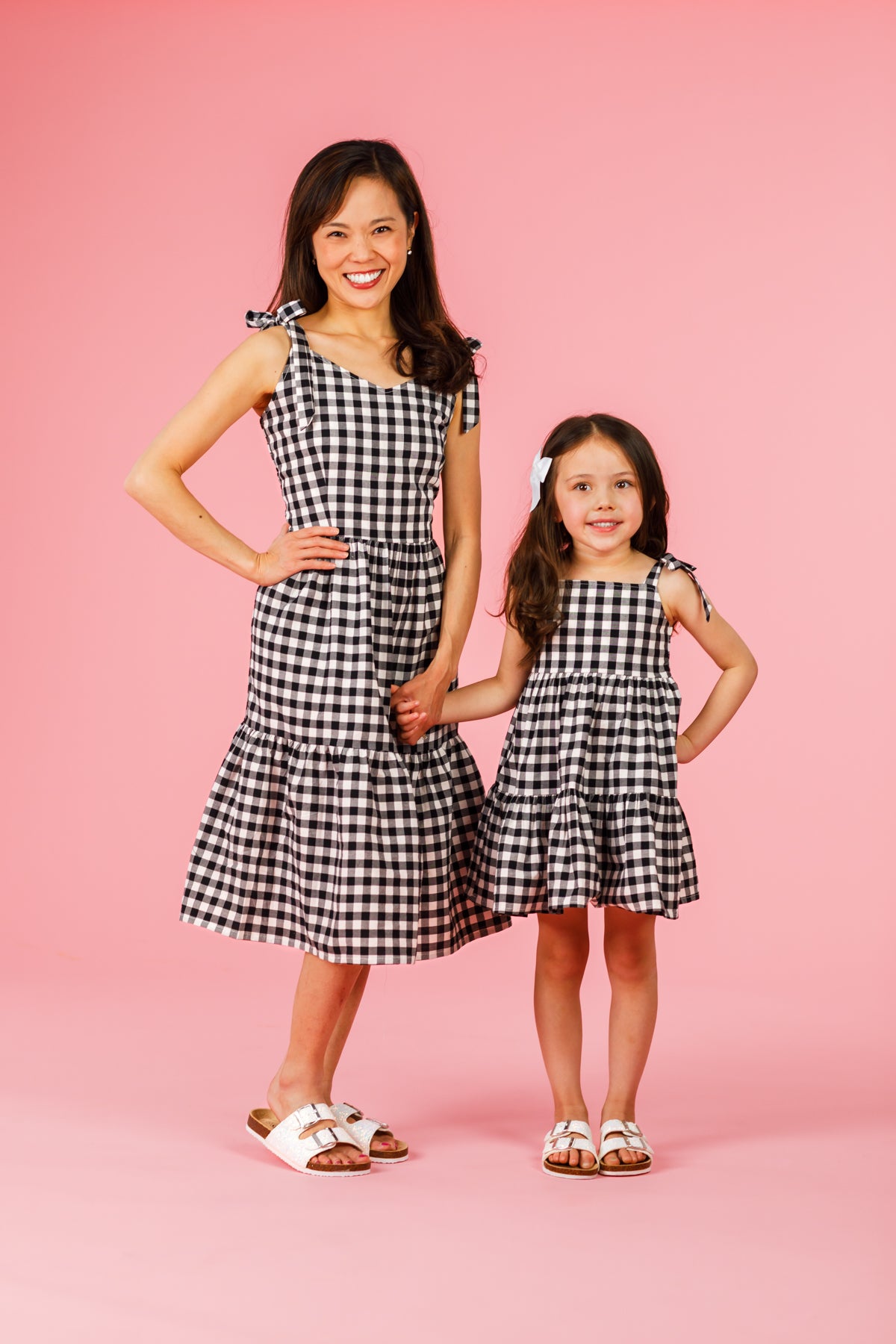 Mom & Me - Black & White Gingham Dress