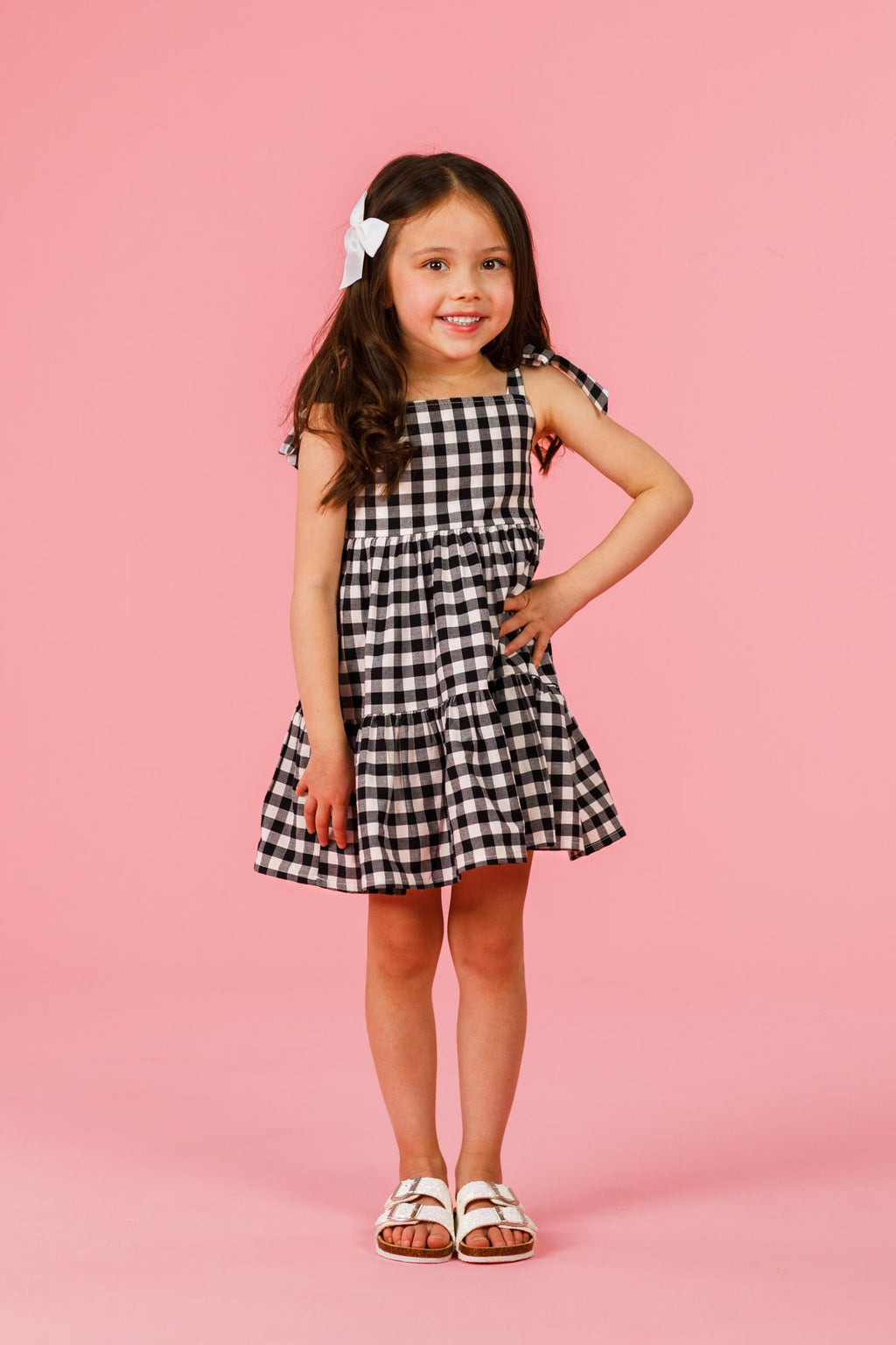 Mom & Me - Black & White Gingham Dress