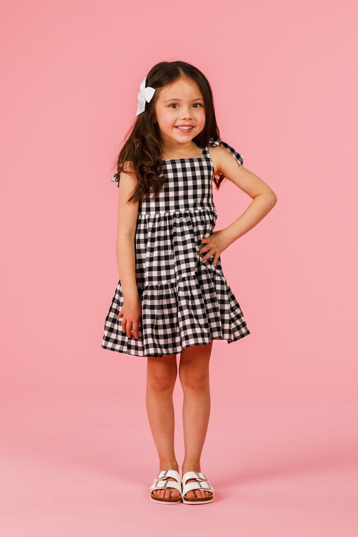 Mom & Me - Black & White Gingham Dress