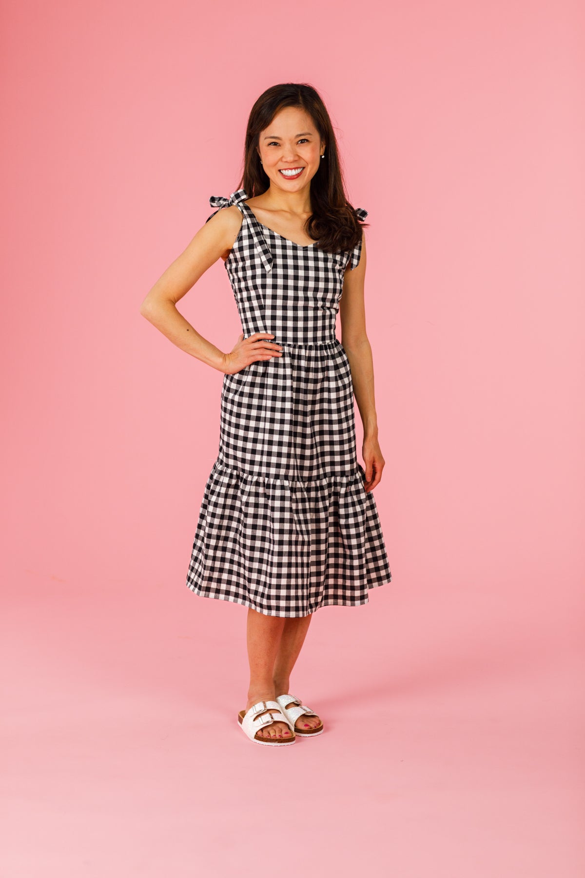Mom & Me - Black & White Gingham Dress