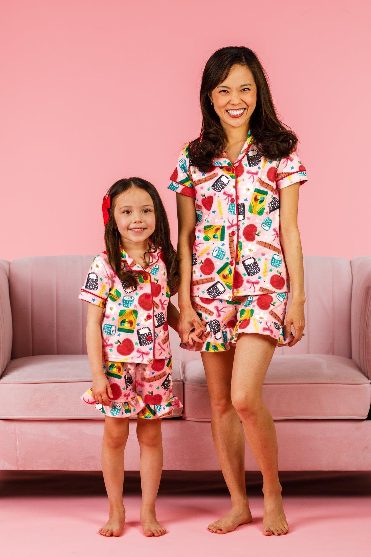 Mom & Me - School Supply Waffle Knit Pajamas