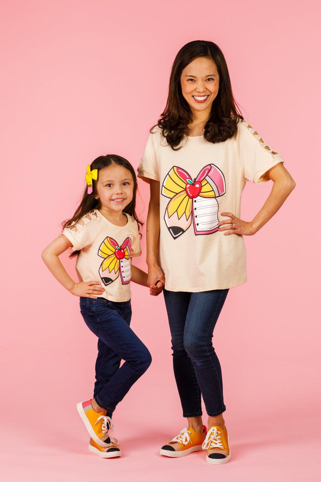 Mom & Me - Glitter Pencil & Paper Bow Top