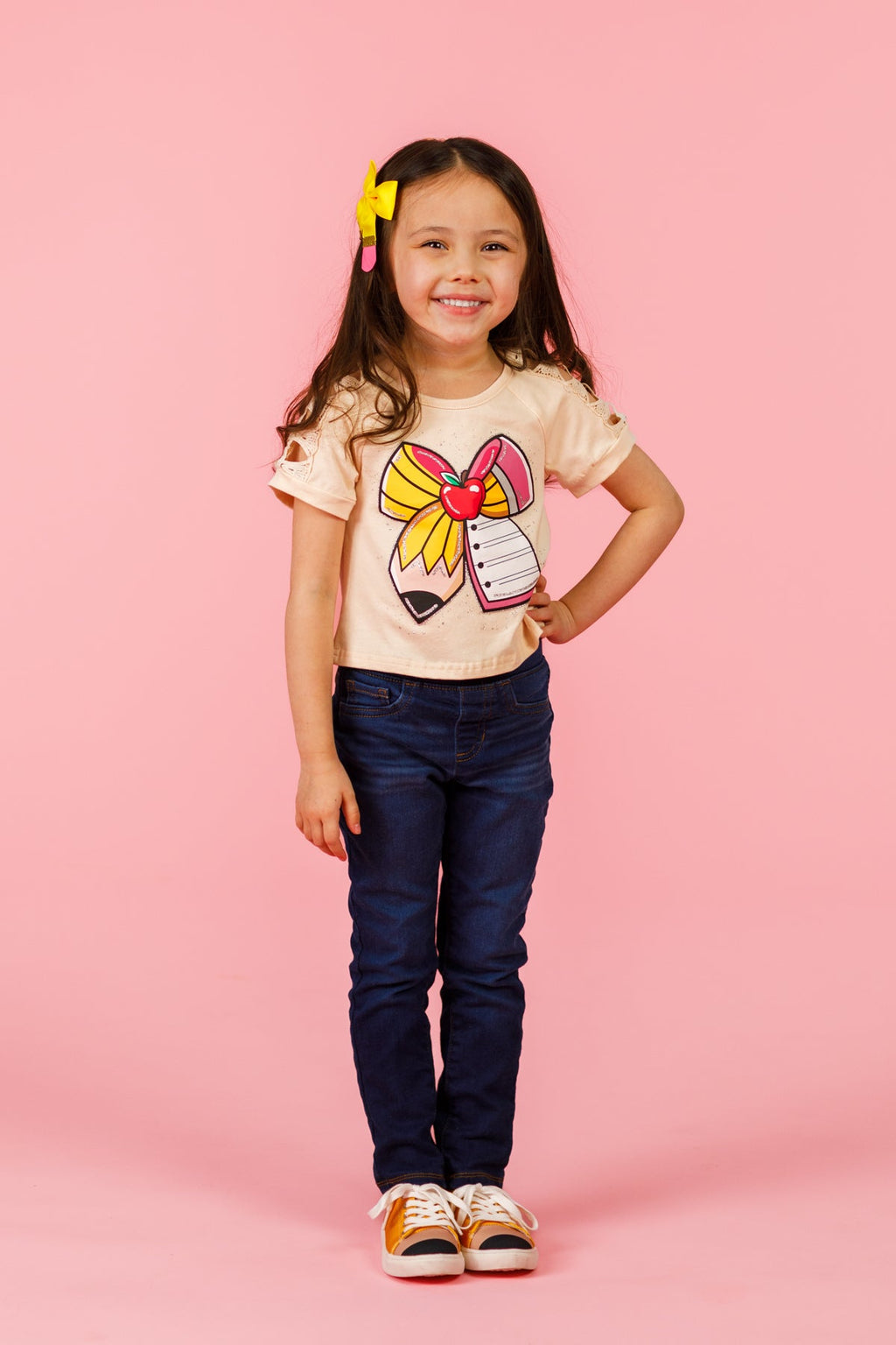 Mom & Me - Glitter Pencil & Paper Bow Top