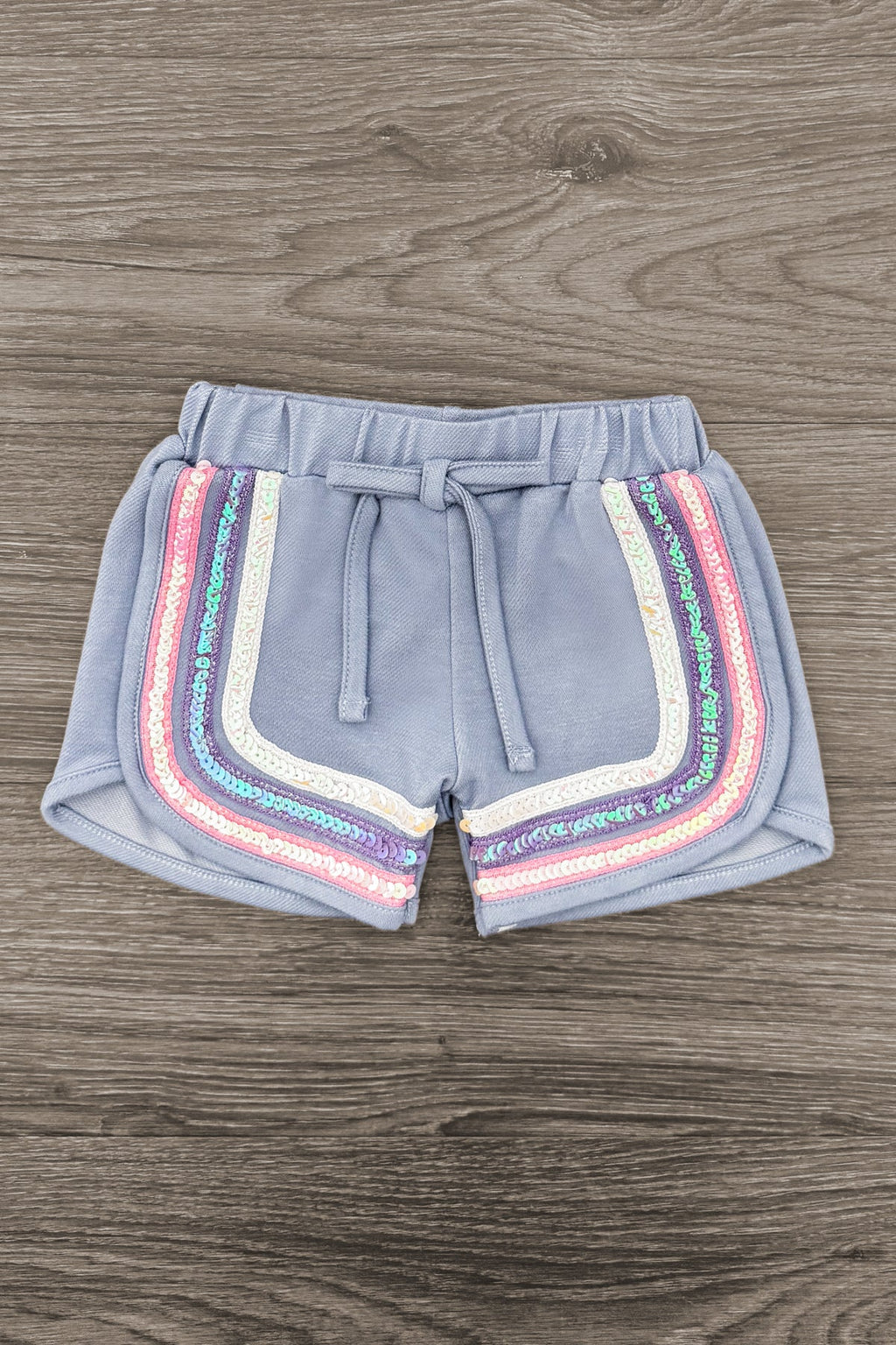 Blue Sequin Short Set