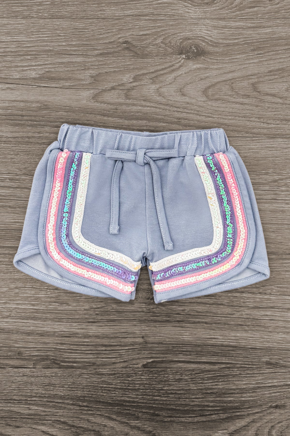 Blue Sequin Short Set
