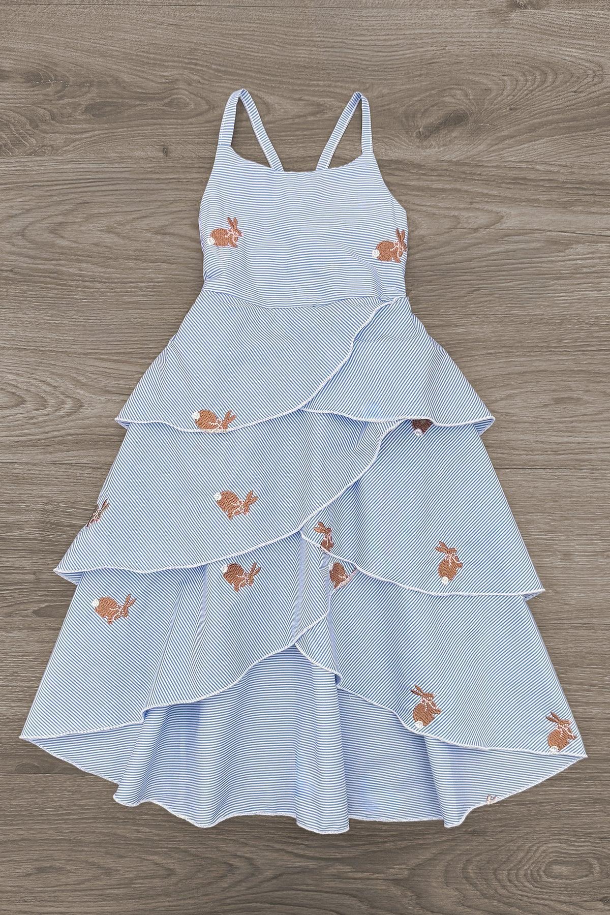 Blue Stripe Bunny Tank Dress