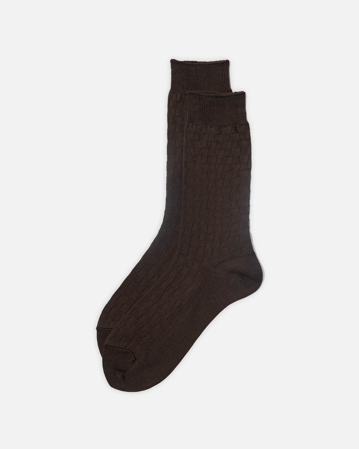 Checker Crew Socks / Dark Brown