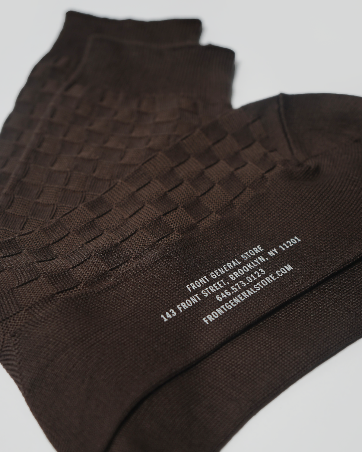 Checker Crew Socks / Dark Brown