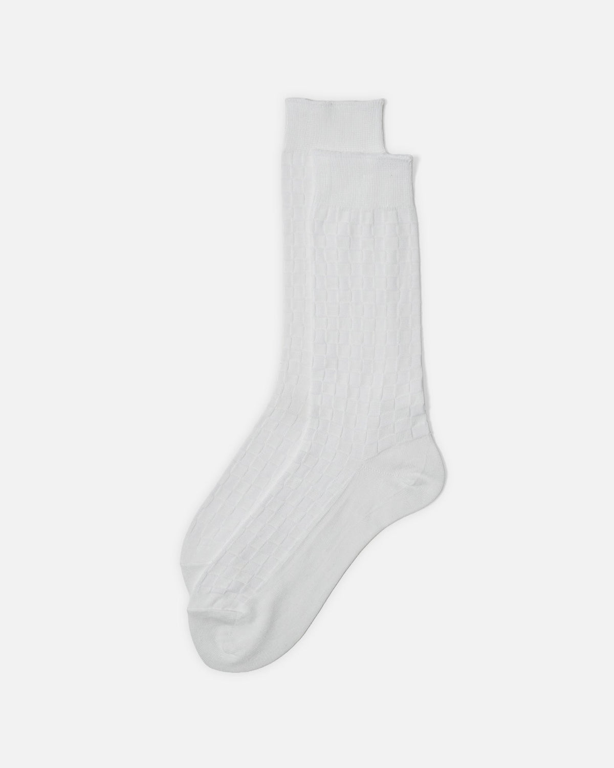 Checker Crew Socks / White