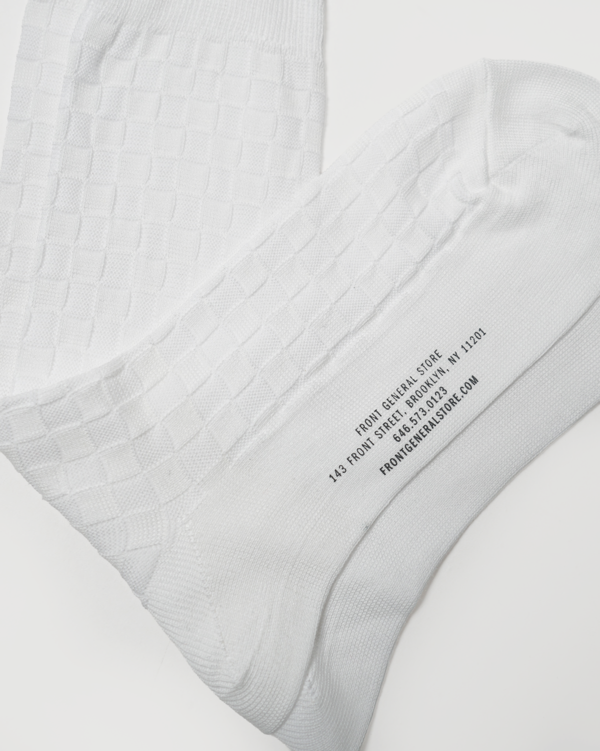 Checker Crew Socks / White