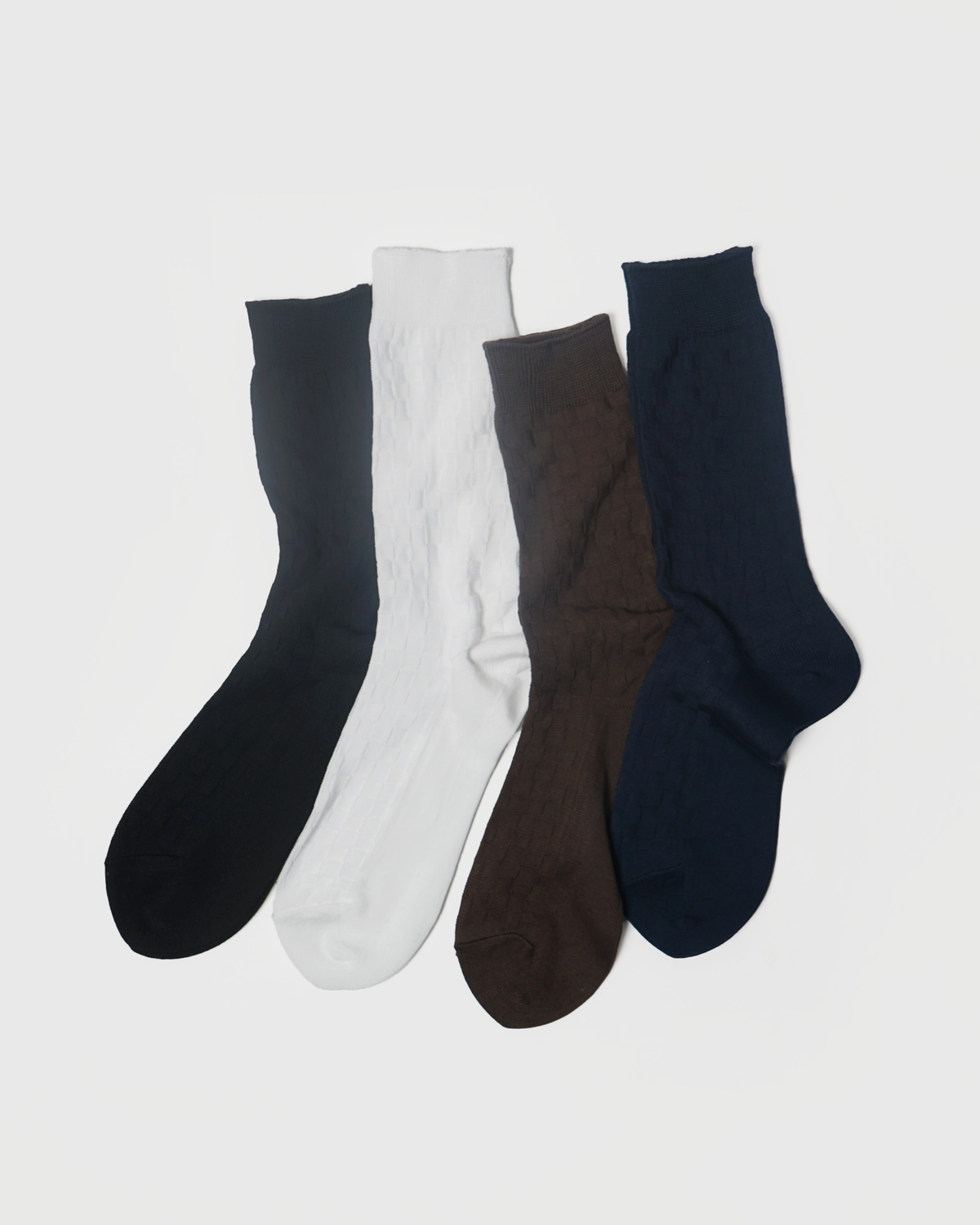 Checker Crew Socks / Dark Brown