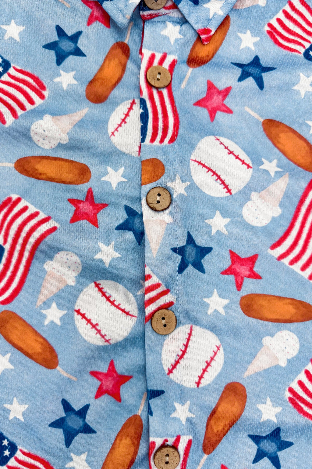 American Summer Baseball Button Down