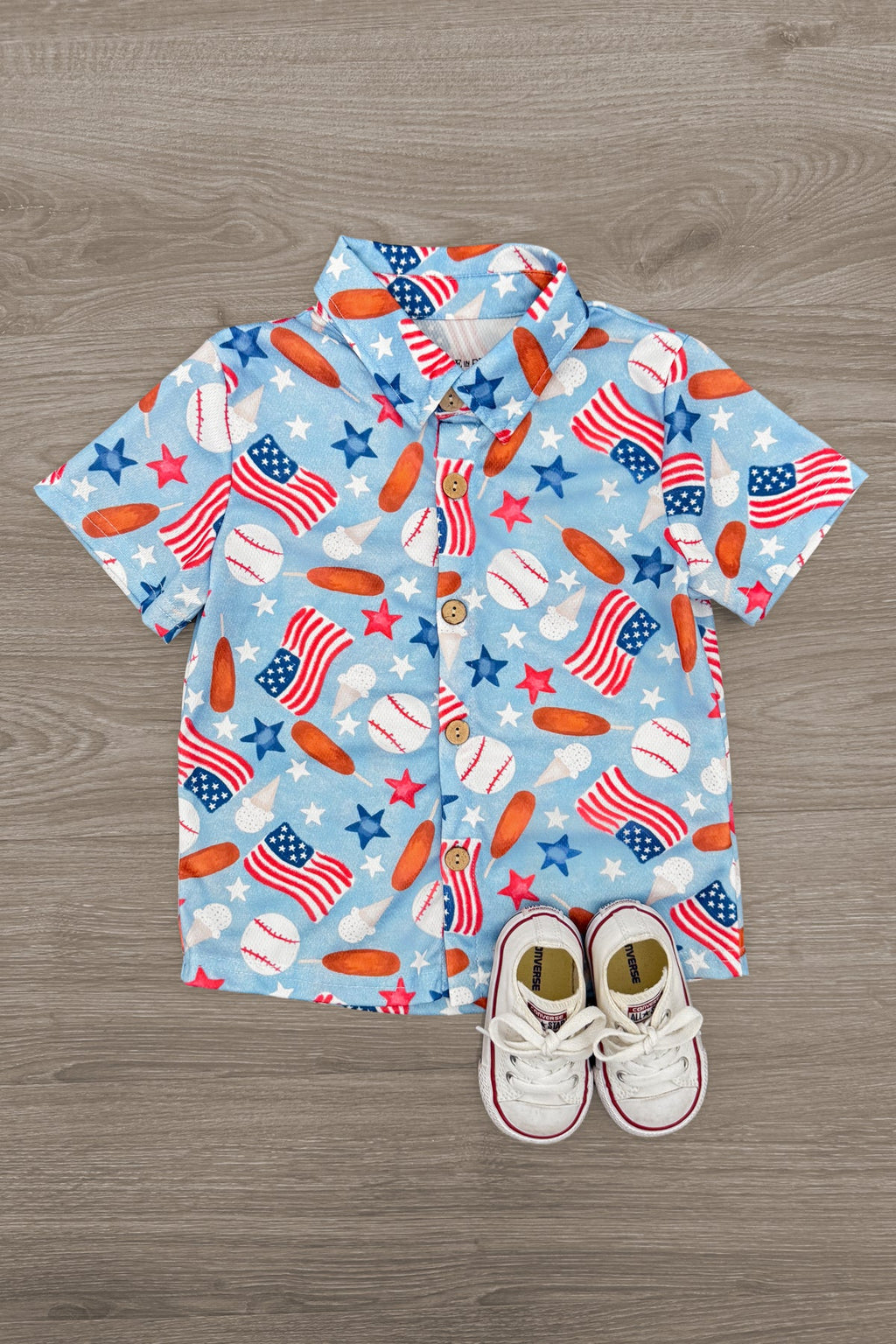 American Summer Baseball Button Down