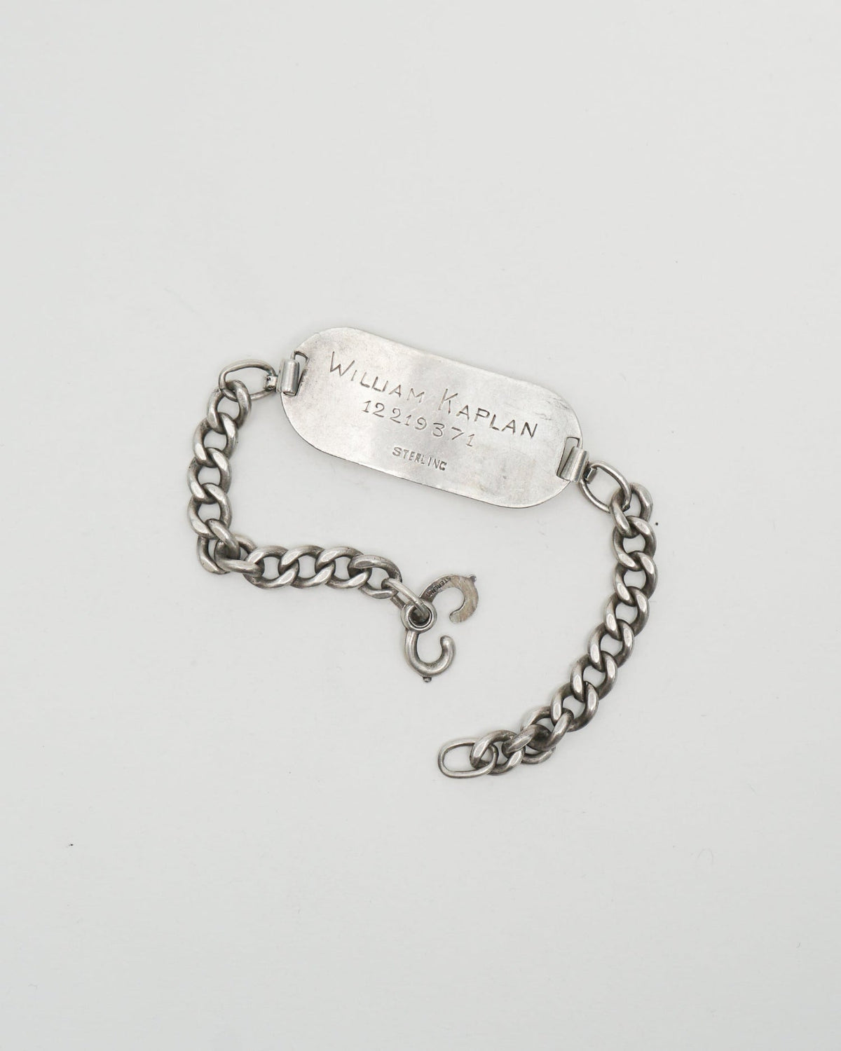 Silver US Army Air Force ID Chain Bracelet