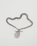 Silver Watch Fob Chain w/ Medallion Charm