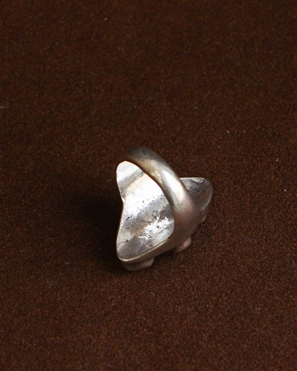 Native American Silver Ring w/ Jade & Coral / Size: 8