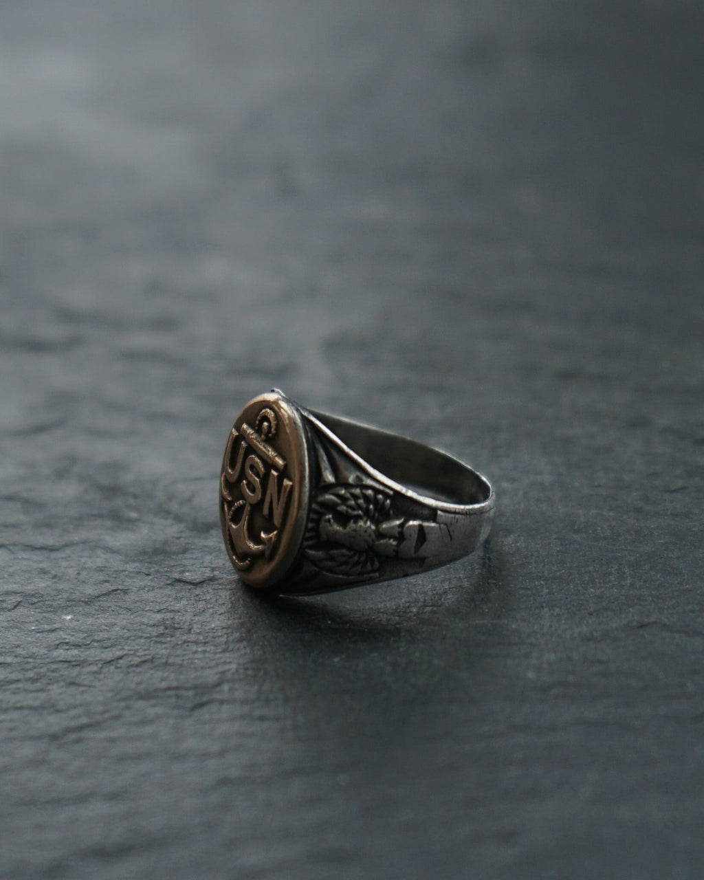 Silver US Navy Ring / Size: 9