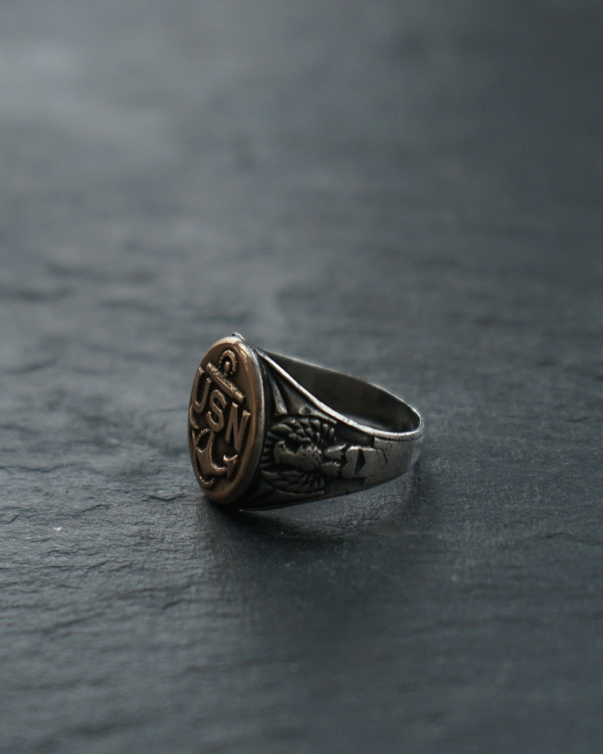 Silver US Navy Ring / Size: 9