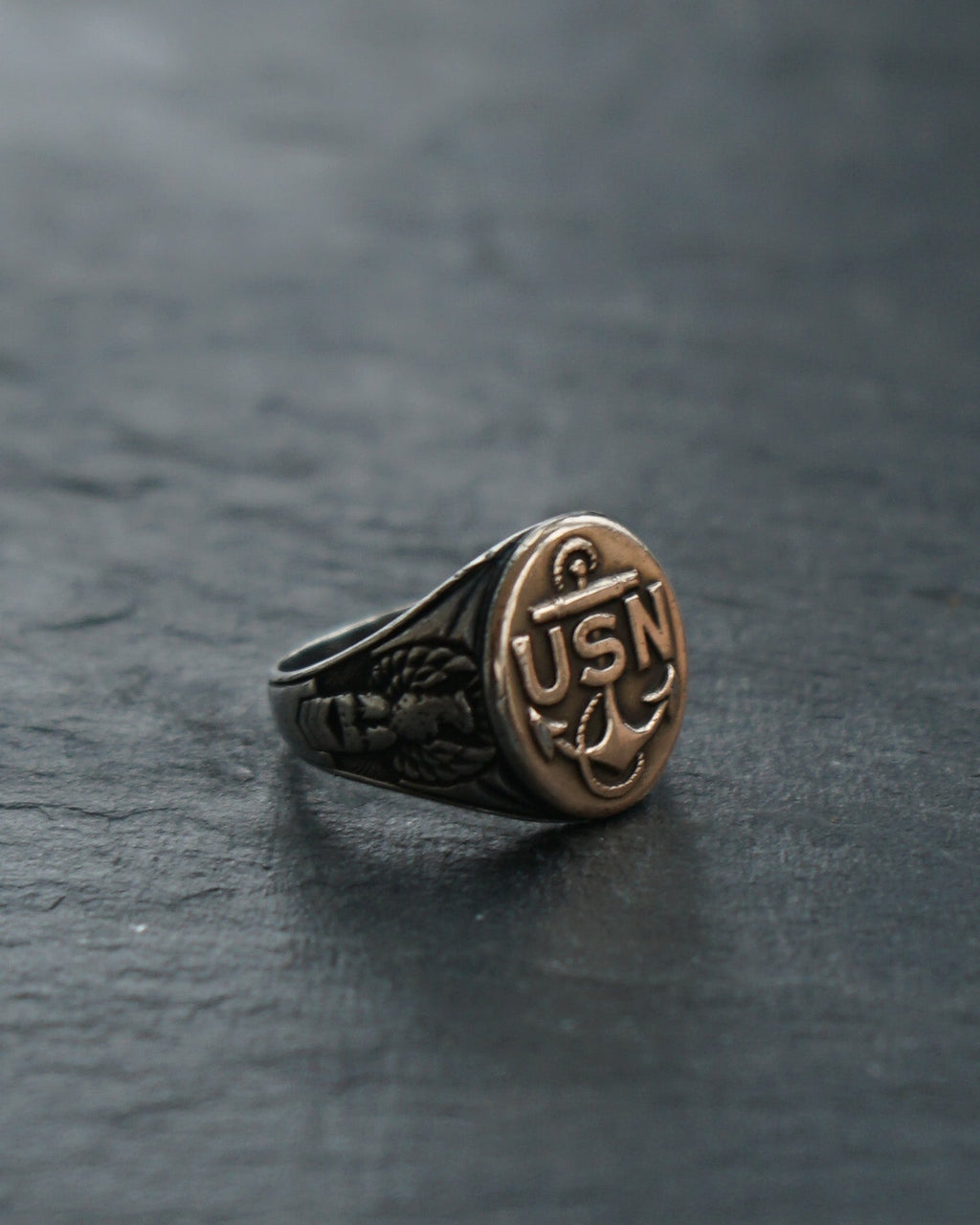 Silver US Navy Ring / Size: 9